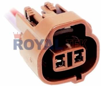 FICHA DE CONEXION ROYALTEK FICHA DE CONEXION ROYALTEK 2 (DOS) VIAS VALVULA SELENOIDE A ACONDICIONADO TOYOTA MITSUBISHI - VENTA EN PAQUETES DE 5 UNIDADES ---